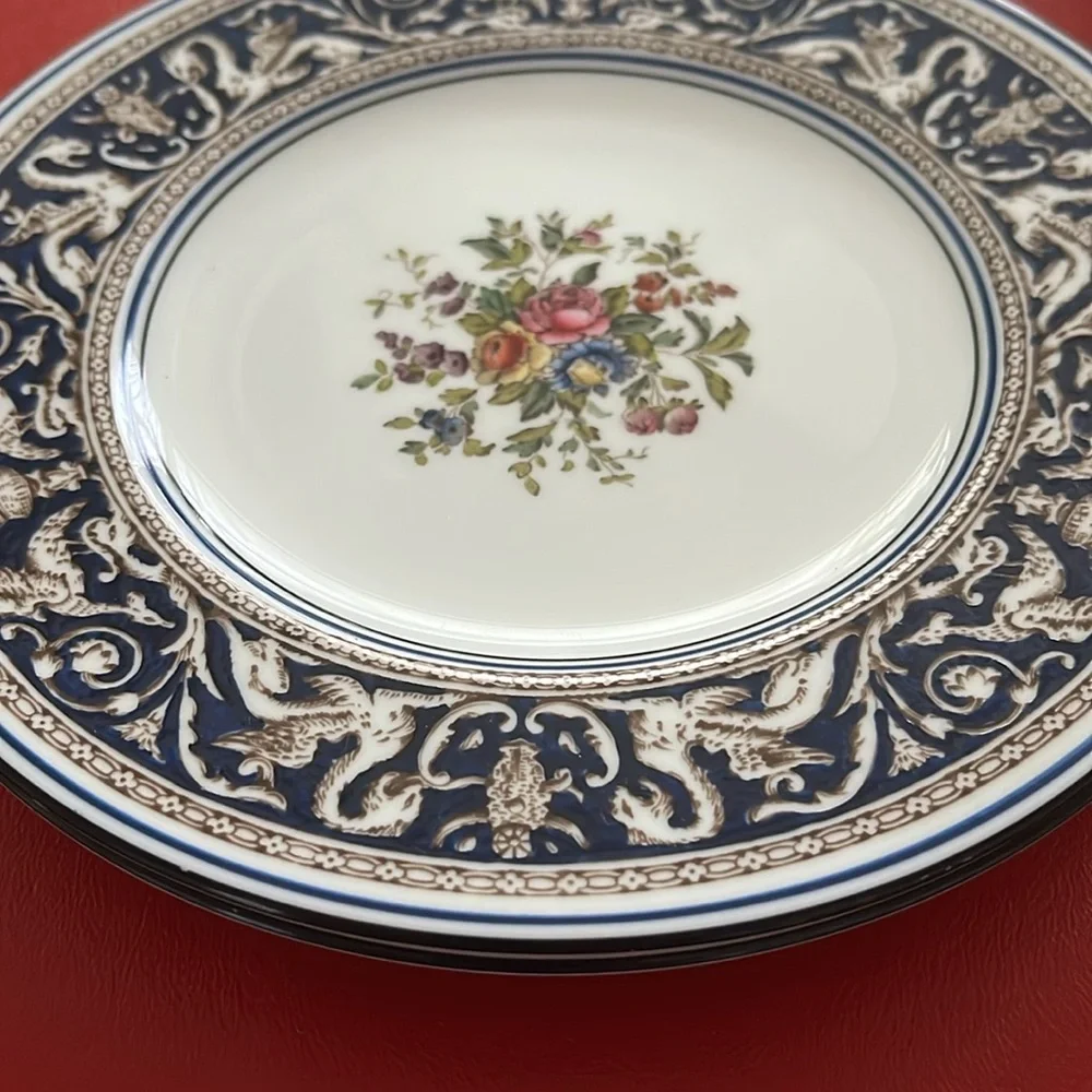 Wedgwood Florentine Dark Blue Rim Salad Plate |Set of 2
